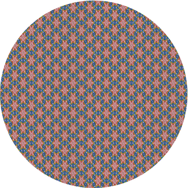 Tapis décoratif rose Saltford, Rond 7 pi