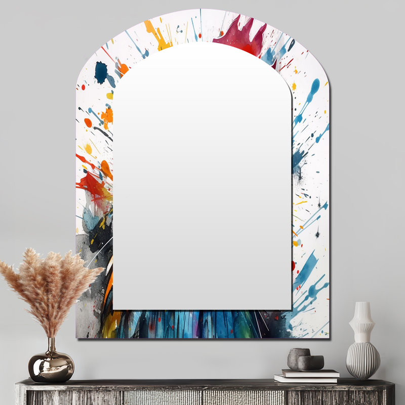 Colorful Humor Caricature Chicken Portrait - Chicken Asymmetrical Decorative Wall Mirror, Modern Freeform Mirror, Printed Metal Art