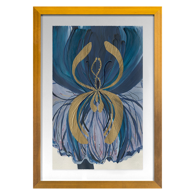 Blue Dragon Print by Morlock, Jody, Gold Framed, 24" H x 17" W