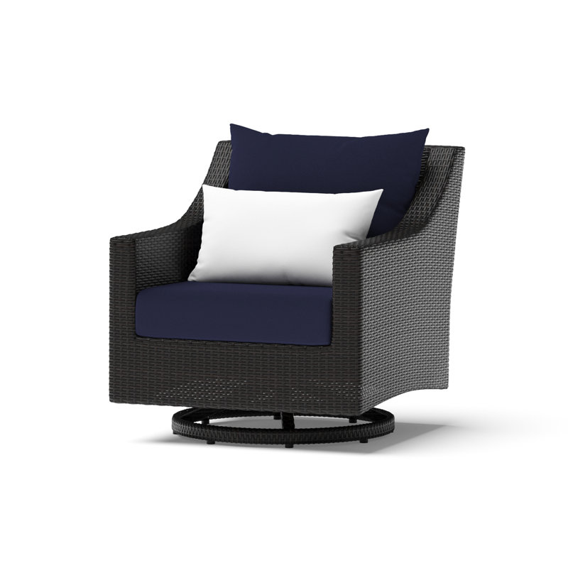 Deco Motion Fire 5 Piece Deep Seating Group with Cushion, Canvas Navy Sunbrella® Canvas