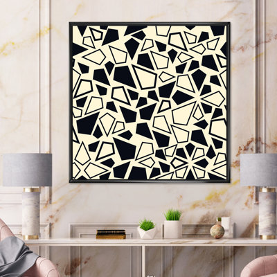 «Black and Yellow Abstract Geometrics», impression sur toile