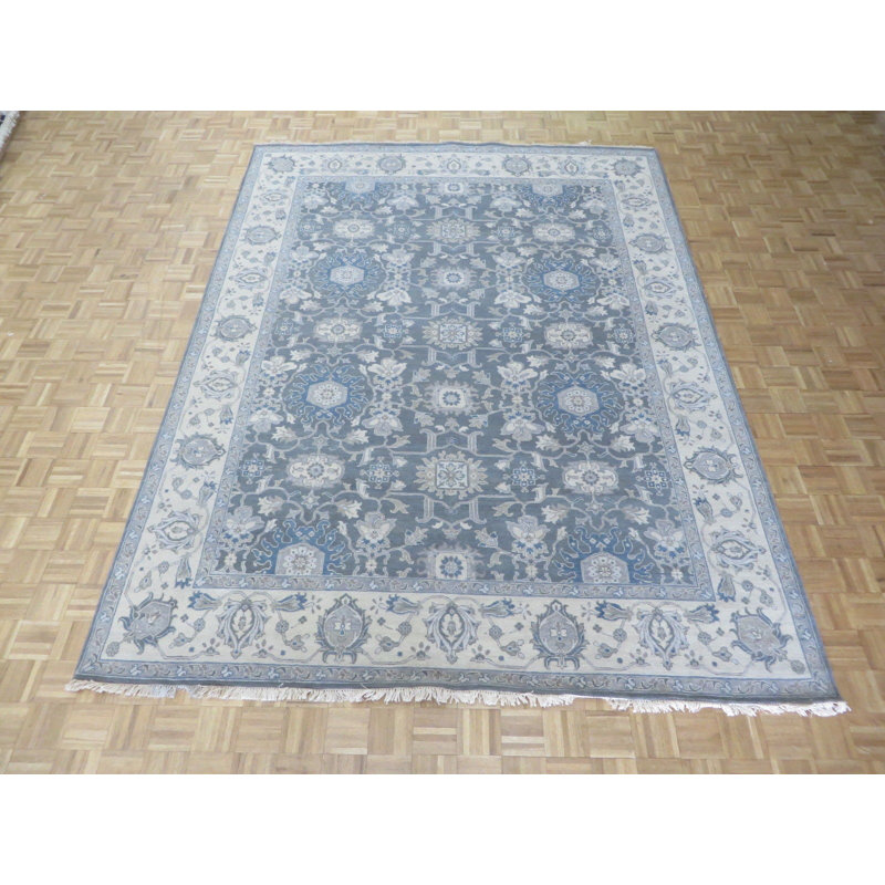Tapis intérieur en laine 9 pi 2 po x 12 pi 1 po one-of-kind à la main noué la Sylvie