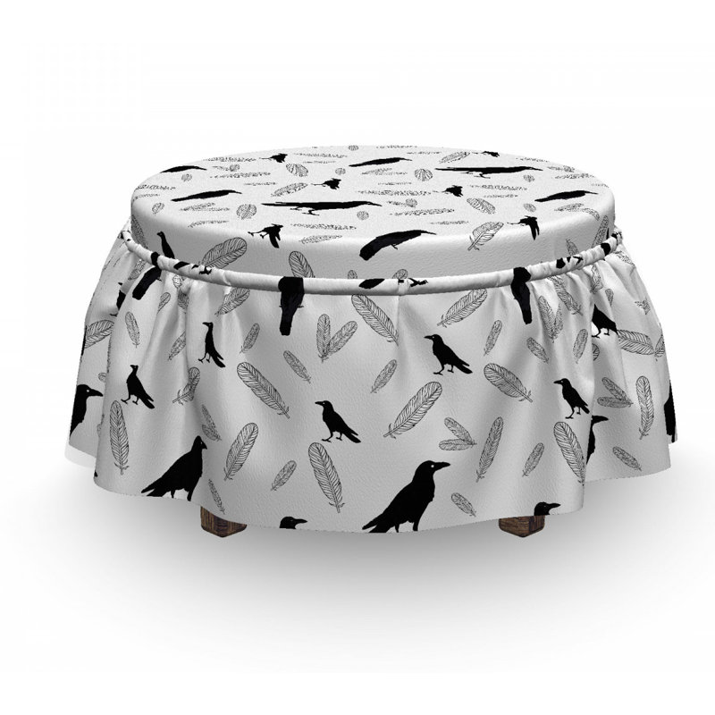 Housse pour repose-pieds oiseaux et plumes halloween