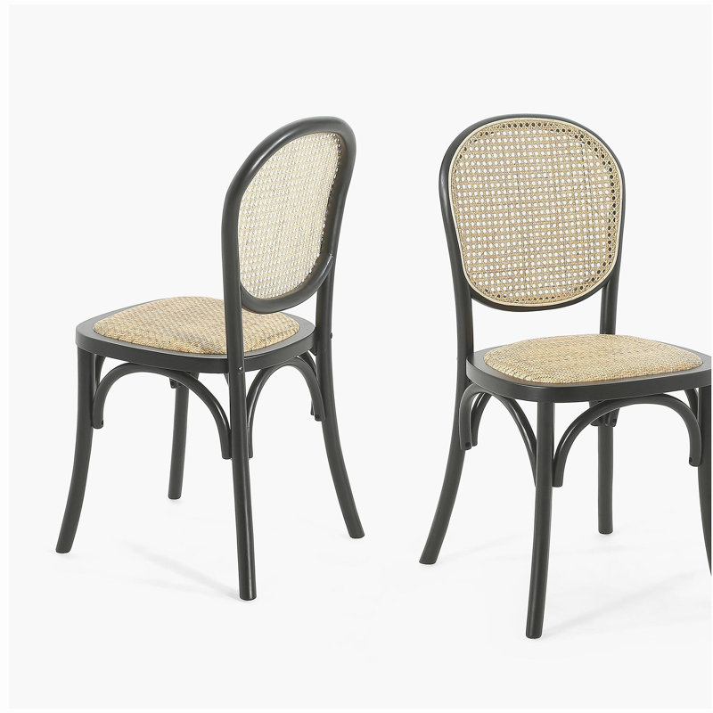 Chaise de salle à manger (ensemble 2 pièces), Beige, Noir