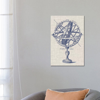 Armillary Sphere On Linen I by Vision Studio - Wrapped Canvas Gallery-Wrapped Canvas Giclée