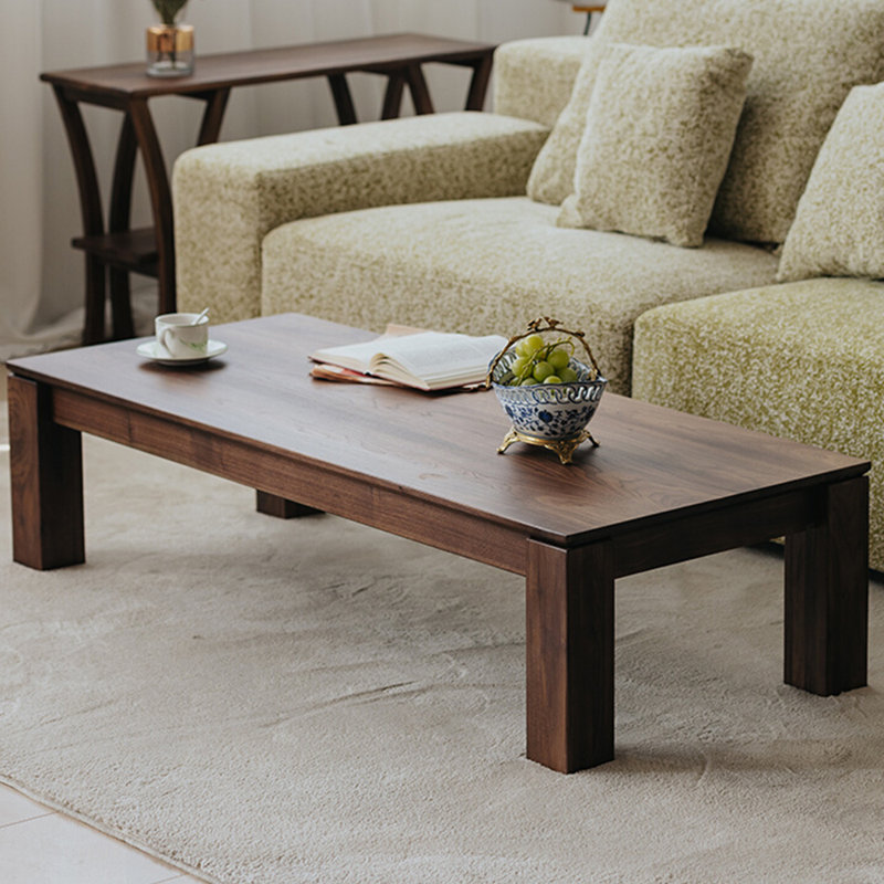 Modern walnut solid wood coffee table, 13.77”H x 55.11”L x 23.62”W