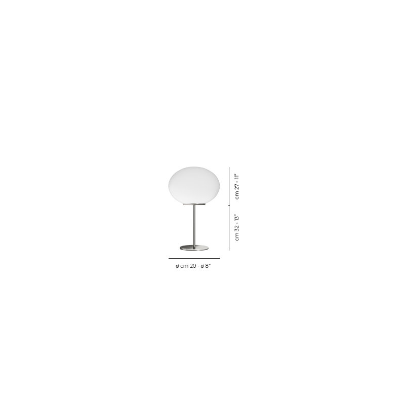 Lucciola Table Lamp M White Matt Satin Nickel E26 Ul, 24" H x 8" W x 8" D
