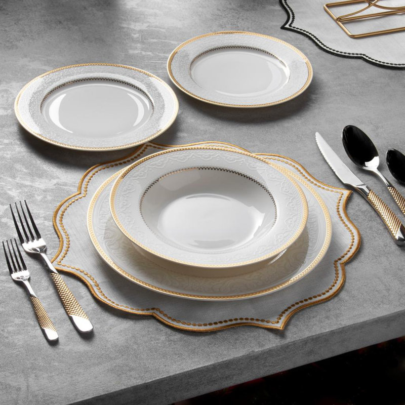Anuhea Bone China Dinnerware Set 24 Piece - Service for 6