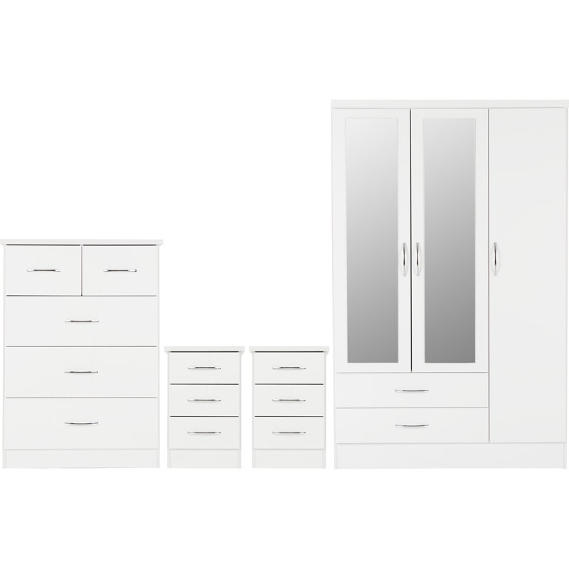 Cascio 4 Piece Bedroom Set, White