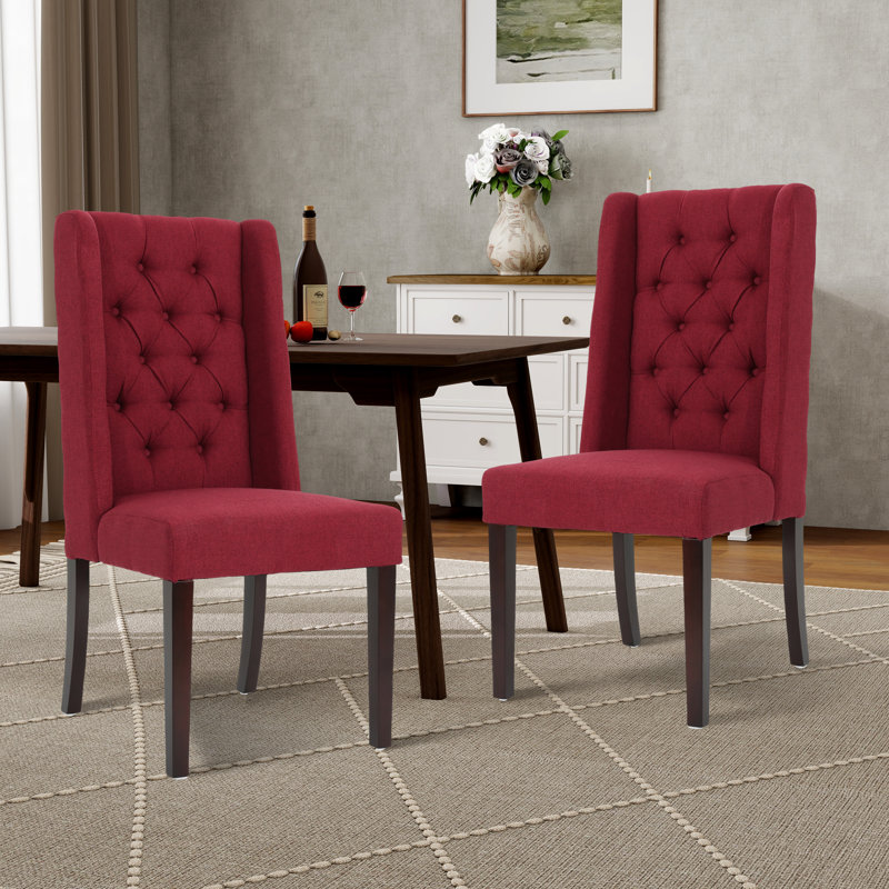 Chaise rembourrée à oreilles 21,23 po, Rouge