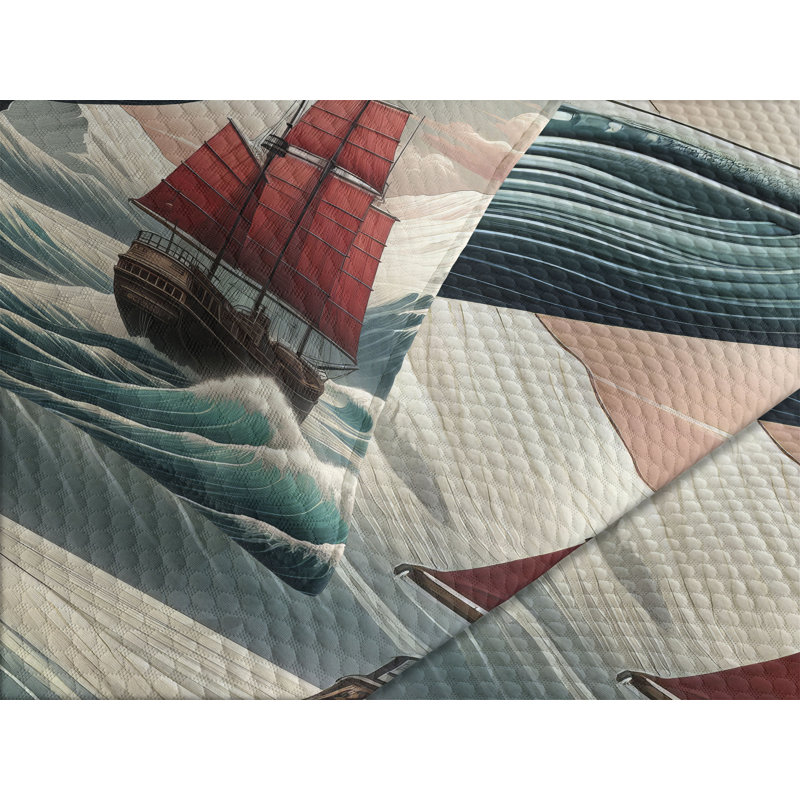 Polyester Floral Coverlet, Queen Coverlet / Bedspread + 2 Standard Shams
