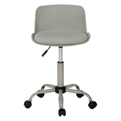 Chaise de bureau S - base en métal gris, ergonomique, rembourré, siège juvénile moderne réglable gris, conception ergonomique, hauteur