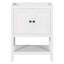 Base de meuble-lavabo 24 po seulement, structure en bois massif, armoire de rangement pour salle de bain avec portes et tablette ouverte, blanc