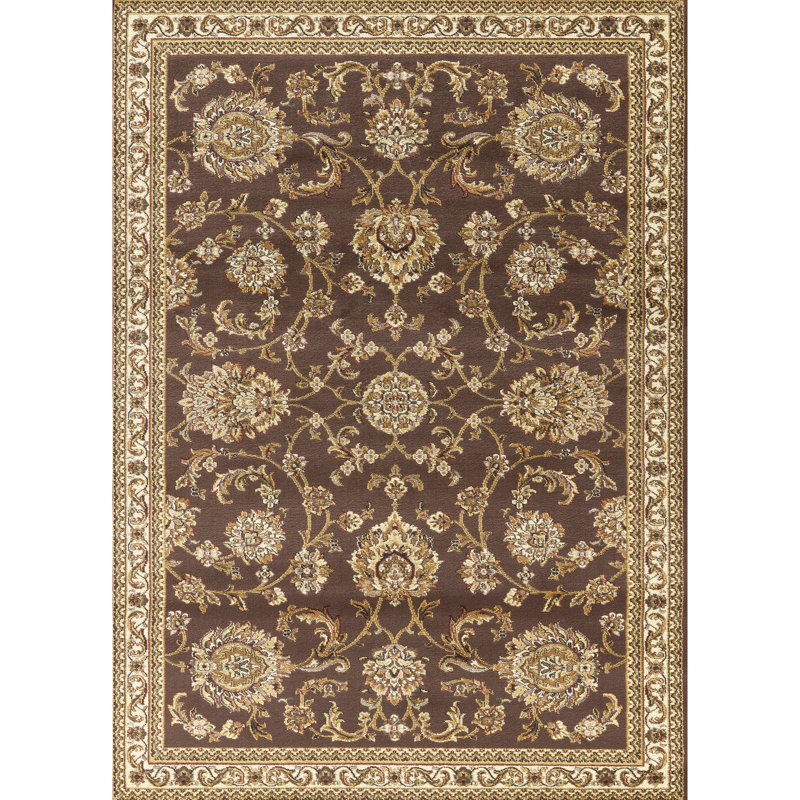 Tapis brun en polypropylène de 7 pi 10 po X 3 po, idéal pour un espace de vie traditionnel et confortable