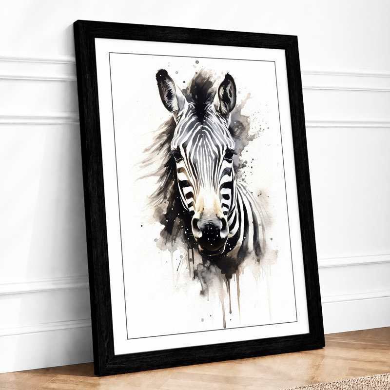 Striped Portrait Modern 1 Piece Single Picture Frame Wall Art, A3 - 42.0 x 29.7 cm, Black