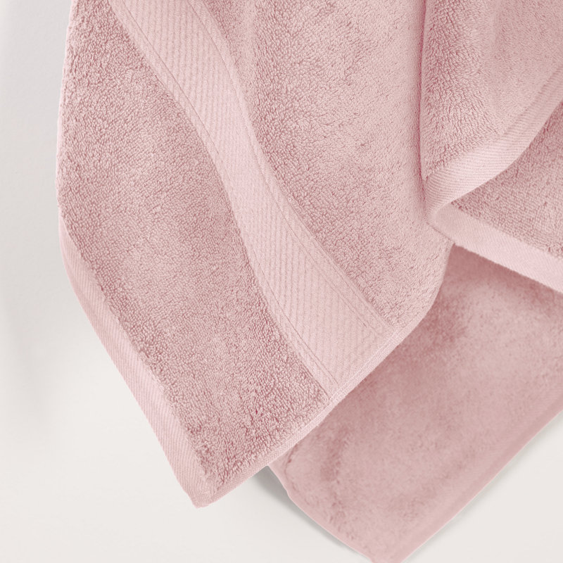 800 GSM Certified Egyptian Cotton Bath Towel Set (Set of 2), Tea Rose