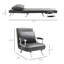 Fauteuil-lit ajustable à 5 positions, gris foncé avec coussin et structure en acier près du lit dans une structure robuste
