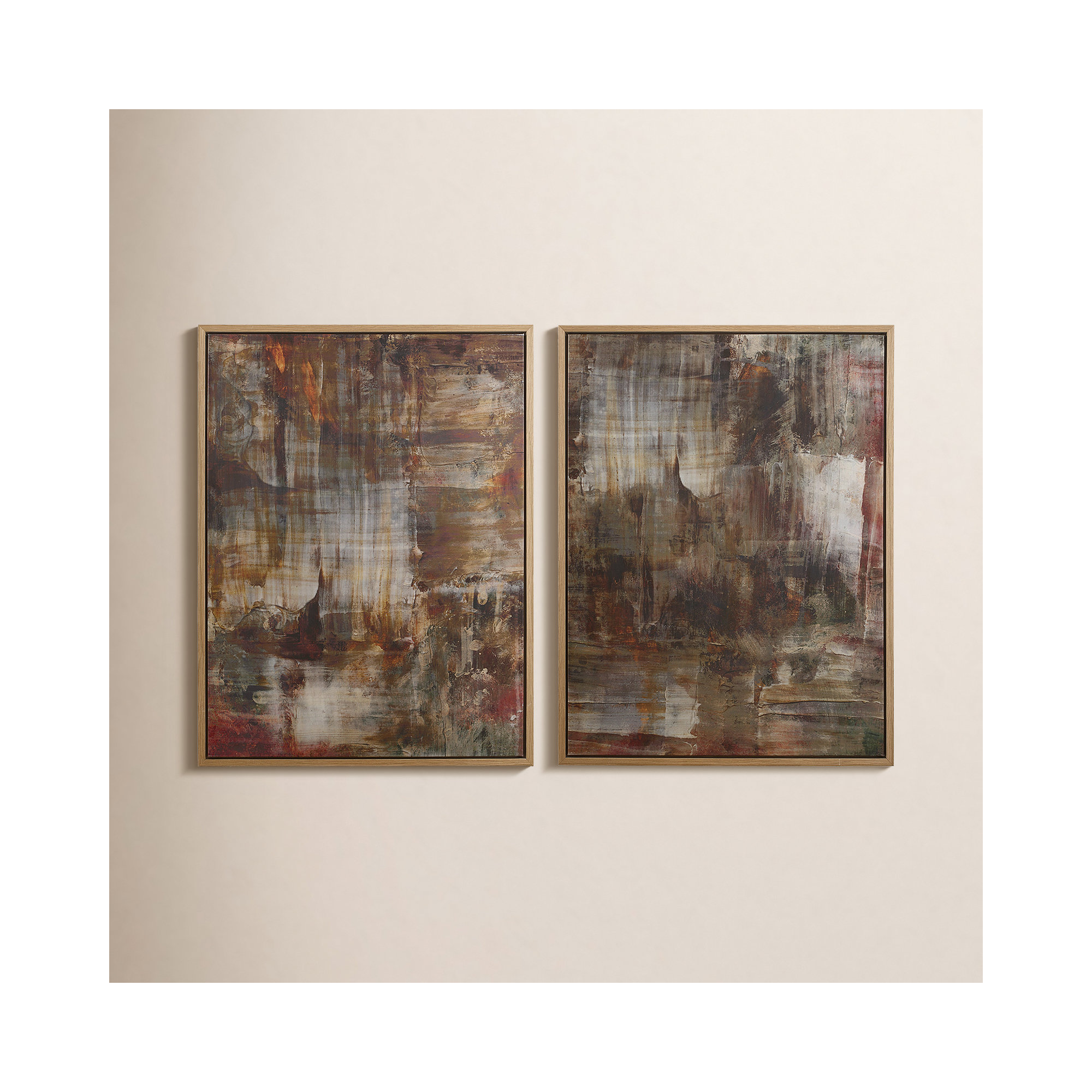 Molten Patina Framed Canvases, Set/2