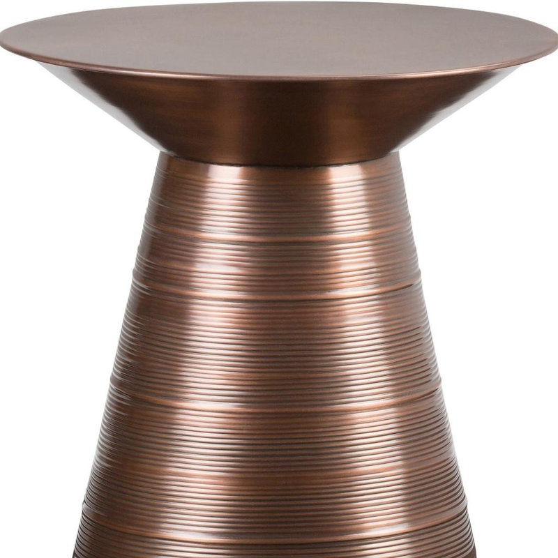 20" Copper Metal Round End Table