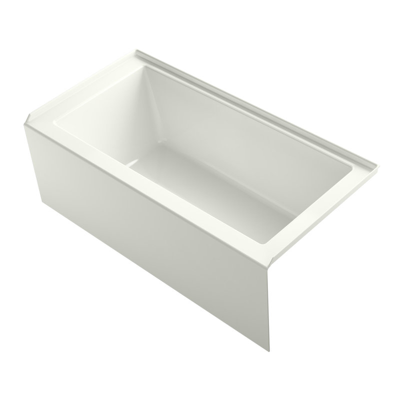 Underscore® 60" x 30" Rectangular Alcove Soaking Bathtub with Slotted Overflow and Integral Apron, Dune, Right