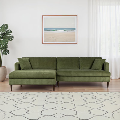Tilica Velvet Sofa Sectional with Extra-Wide Chaise