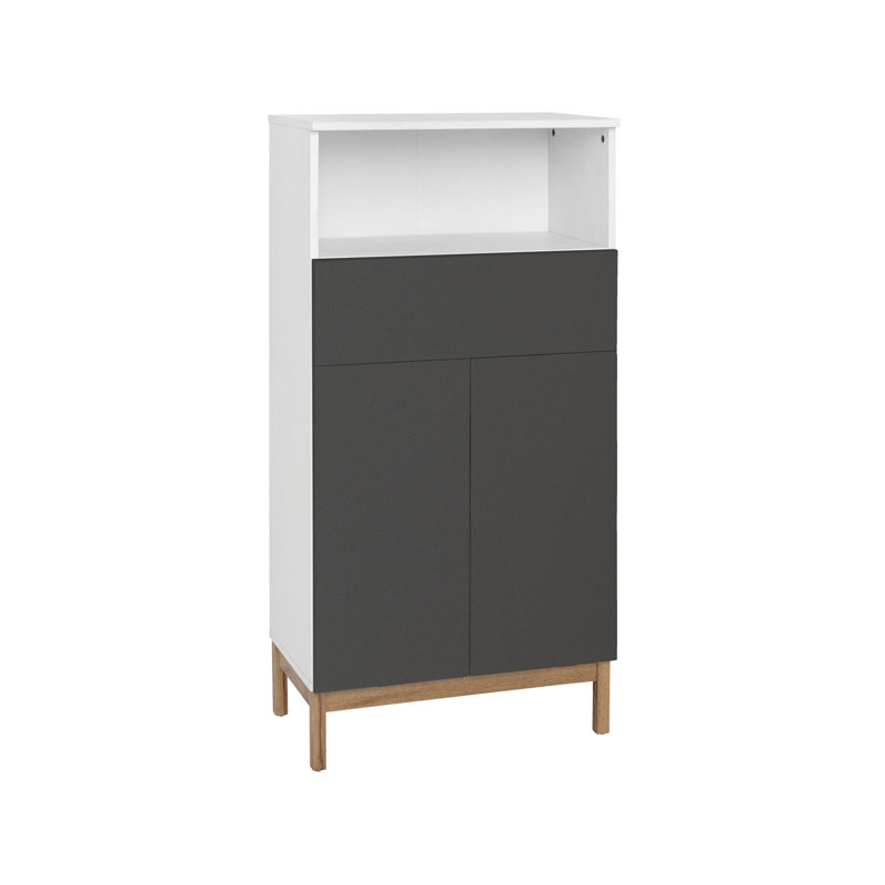 Nastasia Bathroom Cabinet, White/Anthr/Oak
