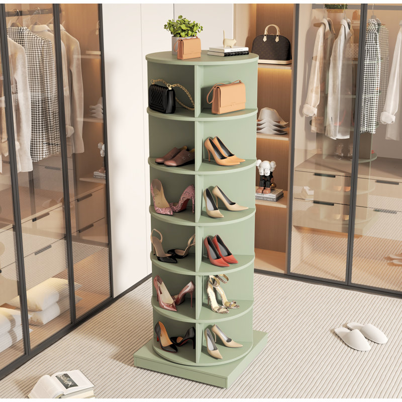 Green 360 rotating shoe rack 6 layers