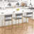 Skilah Upholstered Velvet Counter Stool with Iron Frame