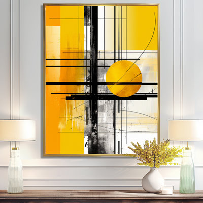 Yellow Brilliant Echoes Abstract Collages II - Abstract Collages, art mural encadré