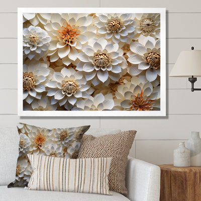 «Vibrant White Zinnias Collage I» sur toile