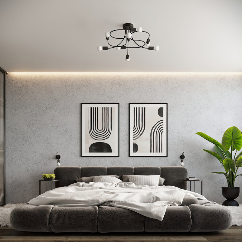 Chandelier, 6 Lights, 29cm H x 66cm W x 69cm D