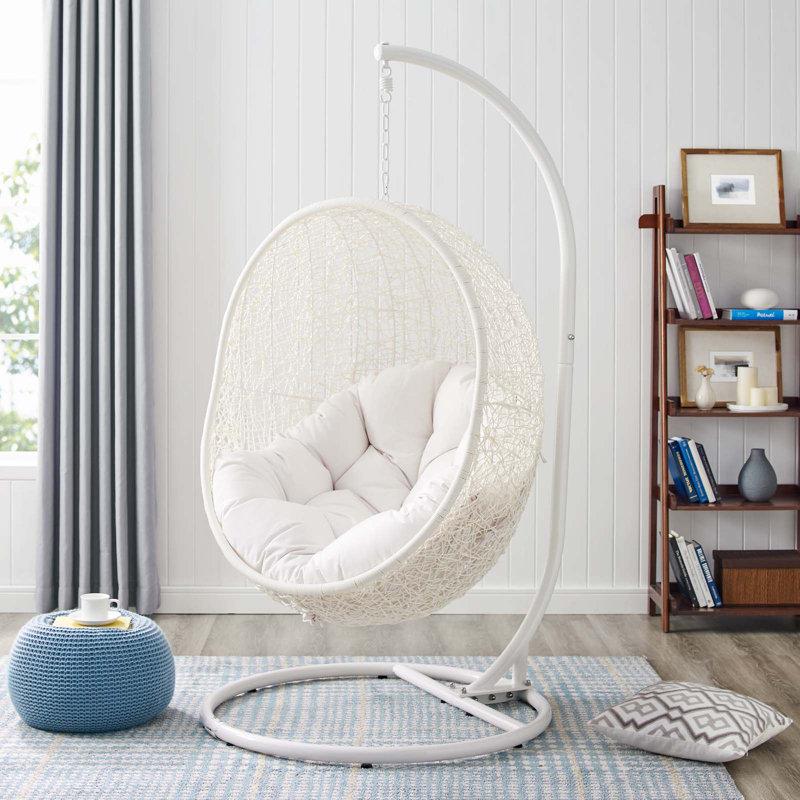 Balancelle d'extérieur avec support Modway Hide Sunbrella, Structure blanche / coussin blanc