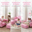 Canapé en PU pour enfants, canapé pour enfants, canapé pour tout-petits avec repose-pieds, rose