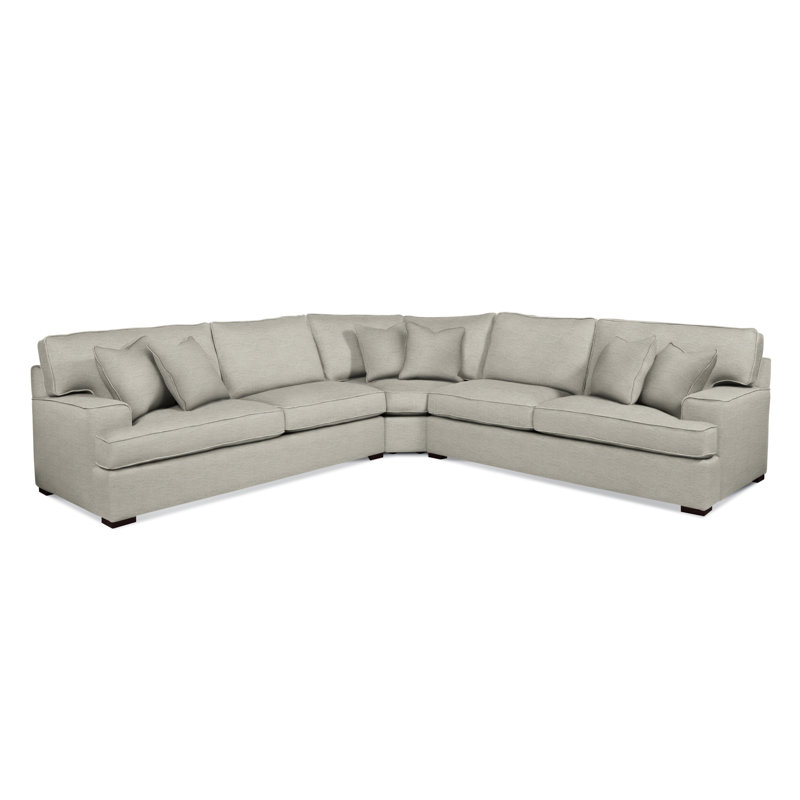 Sadie 3-Piece Upholstered Sectional, Java Finish, Basic Beige, 0317-85