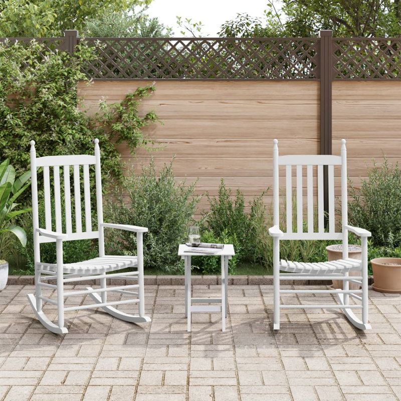 Allensby Solid Wood Rocking Chair, white