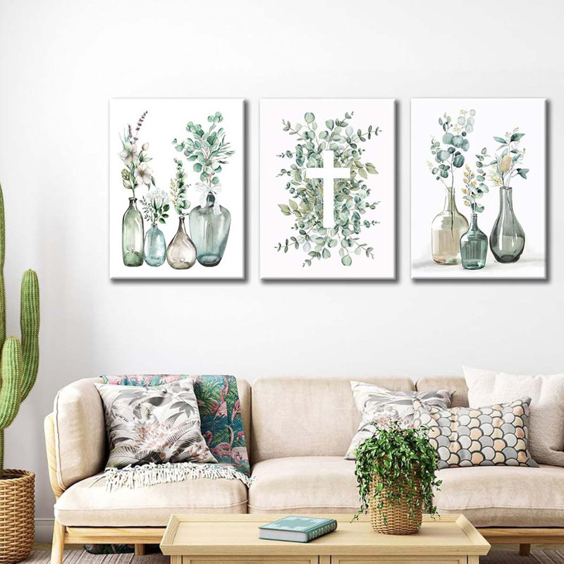 3 Piece Wrapped Canvas Print, 40 cm H x 90 cm W