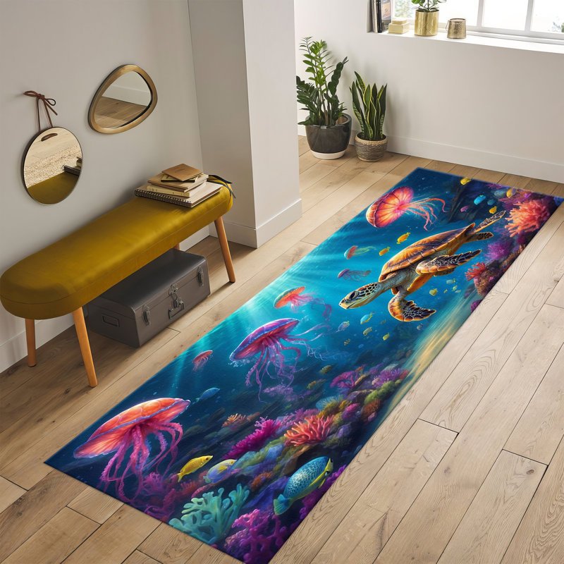 Tapis à motif floral non tissé à motif mince non tissé idéal pour l'intérieur et la décoration intérieure