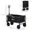 Outsunny Folding Storage Trolley Cart Bag Telescopic Handle Brakes Black