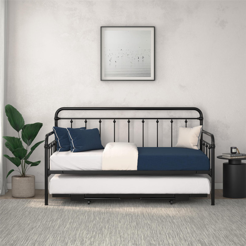Beant Daybed with Pop Up Trundle, Twin, Black