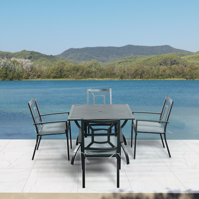 Amiir 4 - Person Patio Dining Set with Square Table , Cushions Included