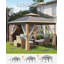 Tente de pavillon escamotable 11 x 11 pi pour terrasse, jardin et jardin avec moustiquaire