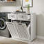 Armoire de tri du linge avec 2 paniers amovibles, panier à double compartiment avec 2 tiroirs et plateau de rangement, organisateur de buanderie en panneau de fibres à densité moyenne pour la salle de bain ou la buanderie, finition en mélamine