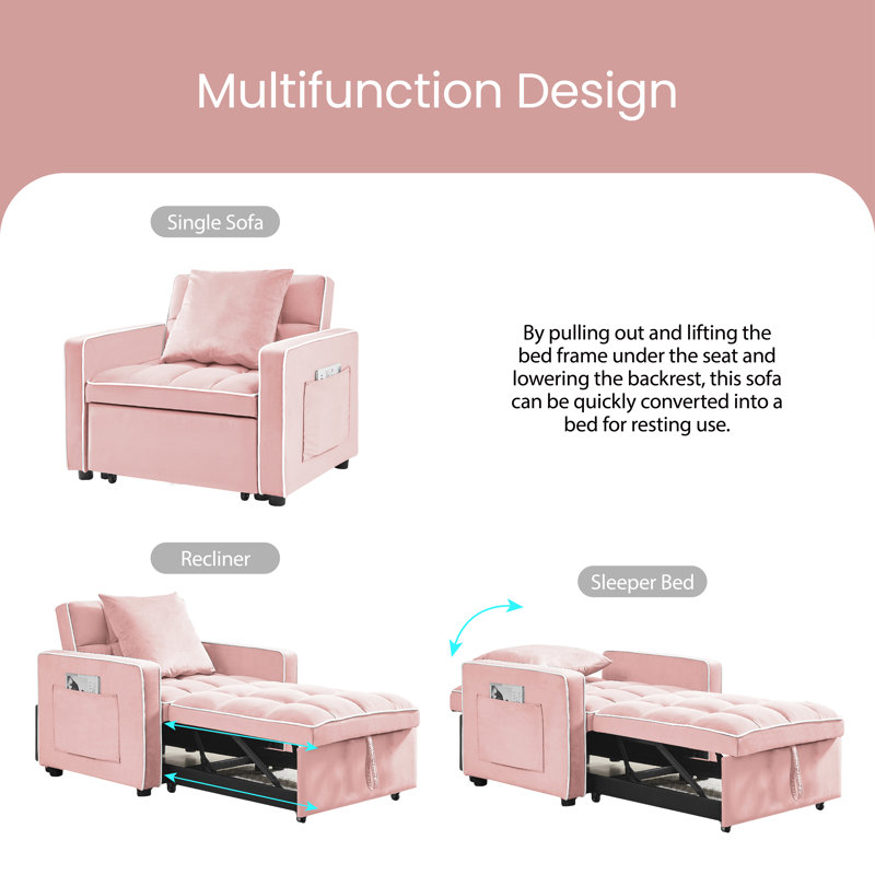 Villy Velvet Armchair, Pink Velvet