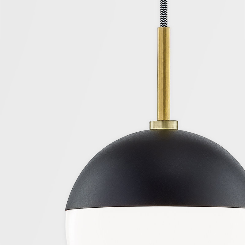 Luminaire suspendu sphérique 1 lumière Kilwin, Laiton vieilli / noir