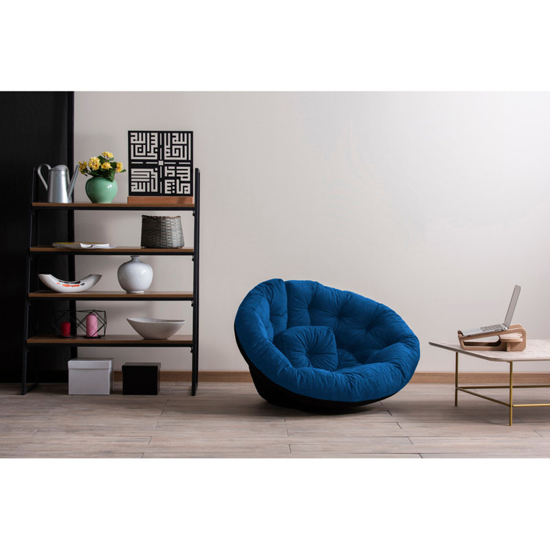 Fauteuil poire standard classique, 100 % polyester bleu
