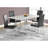 Dining Table 60" Rectangular, Grey Laminate Top, Metal Legs, Contemporary For Eating Spaces Rectangular Table, Surface, Fits 4