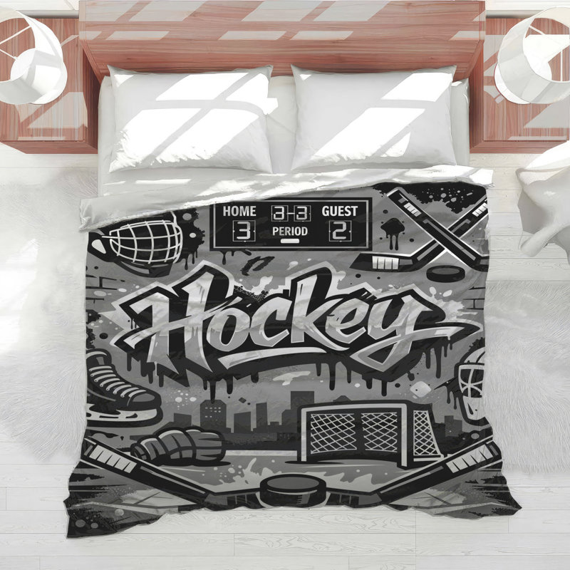 Édredon graffiti pour équipement de hockey, Twin