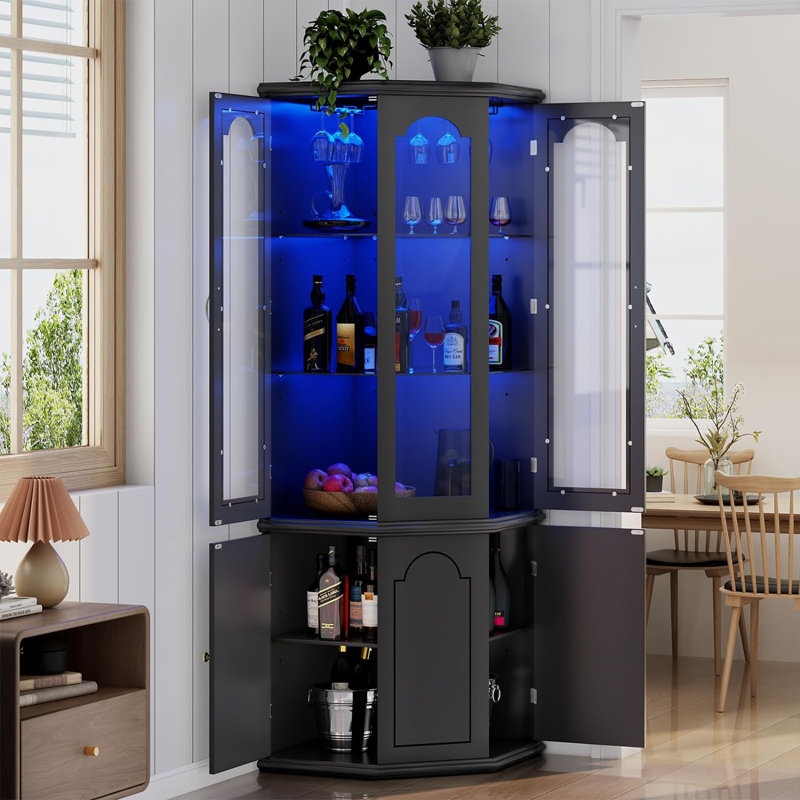 Ruzmir Corner Cabinet, Black