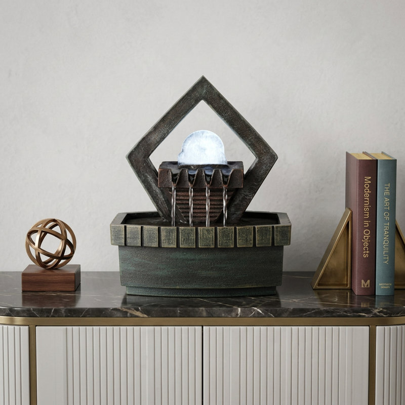 Fontaine de table avec lumière DEL Geo and Pebbles