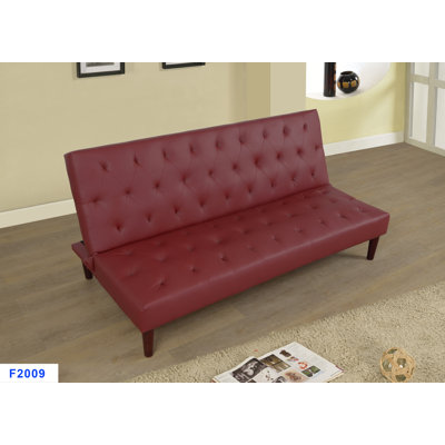 Vivier 75'' Faux Leather Convertible Sofa